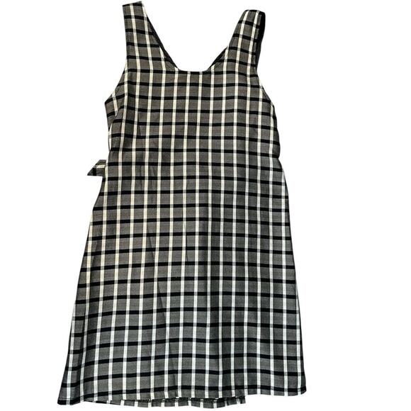 NWT TAHARI Girls Size 10 Babydoll Wrap Dress Black and Tan Strip Plaid - Picture 10 of 10